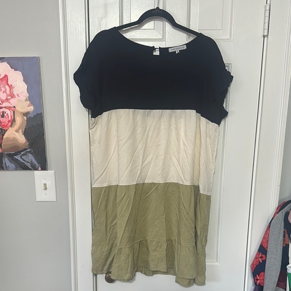 miss sparkling Dresses & Skirts - MISS SPARKLING NAVY BLUE CREAM AMD PEA GREEN DRESS SIZE XL